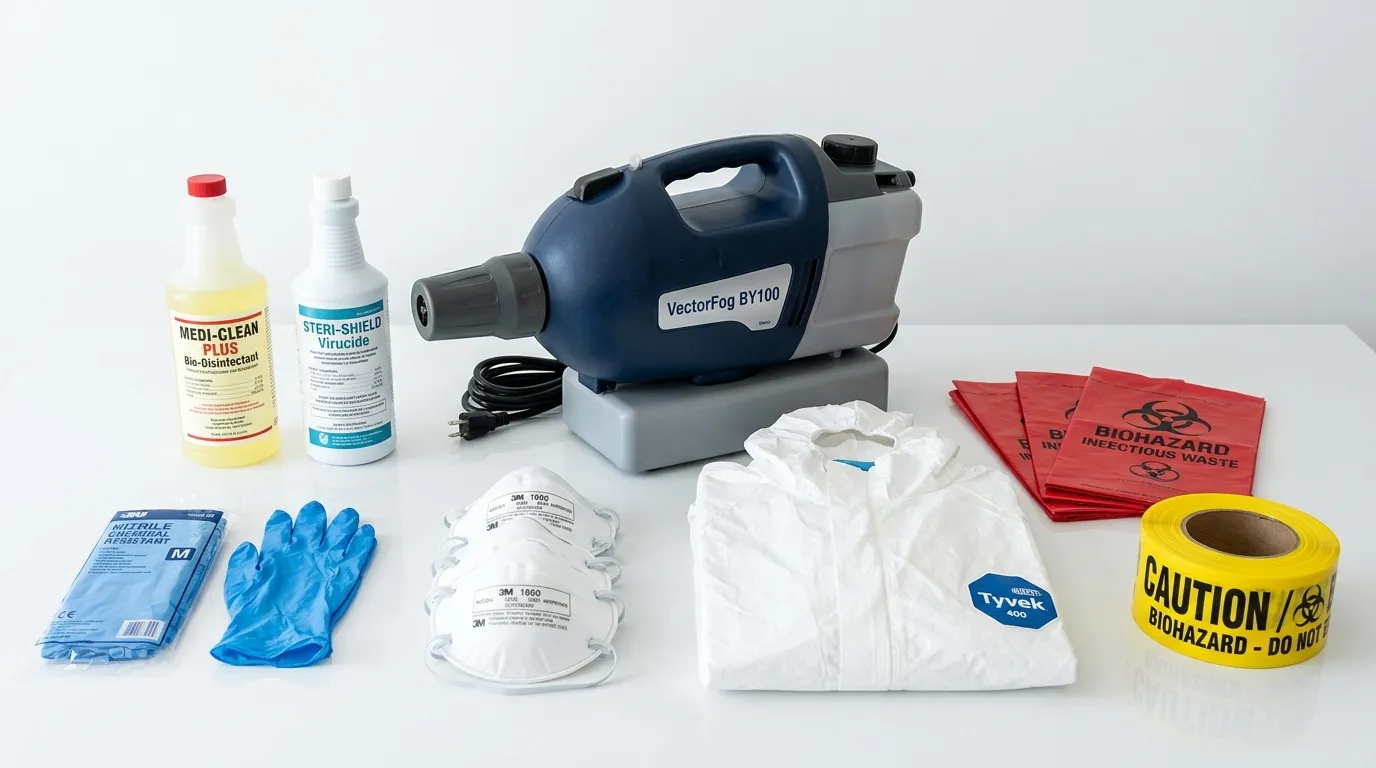 Professional biohazard remediation crew working in South Orange